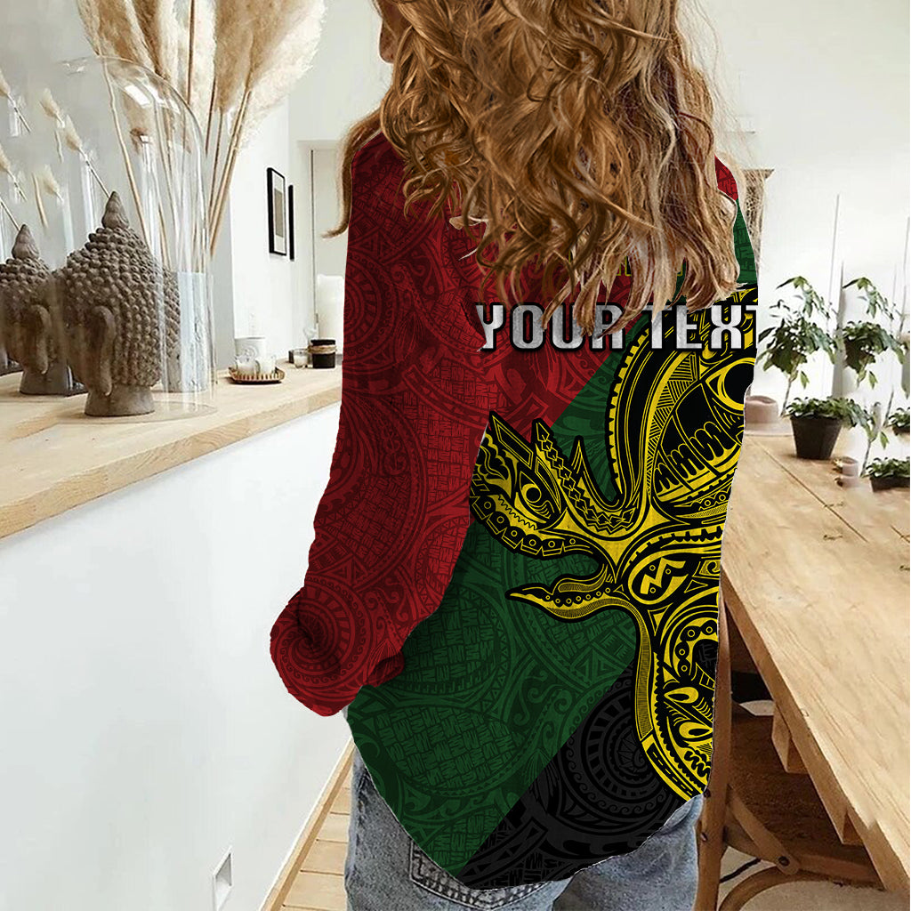 Custom Papua New Guinea Chimbu Province Women Casual Shirt PNG Birds Of Paradise Polynesian Arty Style LT03 - Polynesian Pride