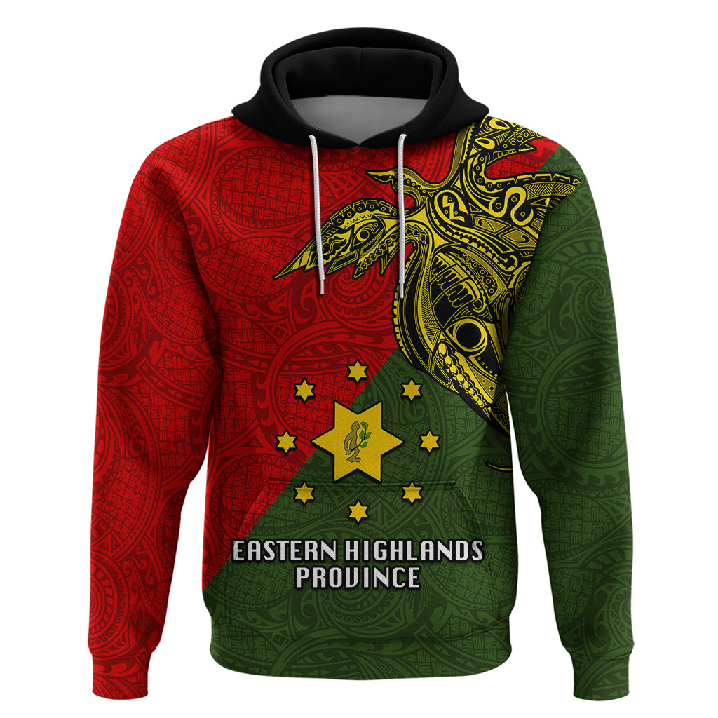 Papua New Guinea Eastern Highlands Province Hoodie PNG Birds Of Paradise Polynesian Arty Style LT03 Green - Polynesian Pride