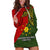 Papua New Guinea Eastern Highlands Province Hoodie Dress PNG Birds Of Paradise Polynesian Arty Style LT03 Green - Polynesian Pride