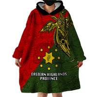 Papua New Guinea Eastern Highlands Province Wearable Blanket Hoodie PNG Birds Of Paradise Polynesian Arty Style LT03 - Polynesian Pride