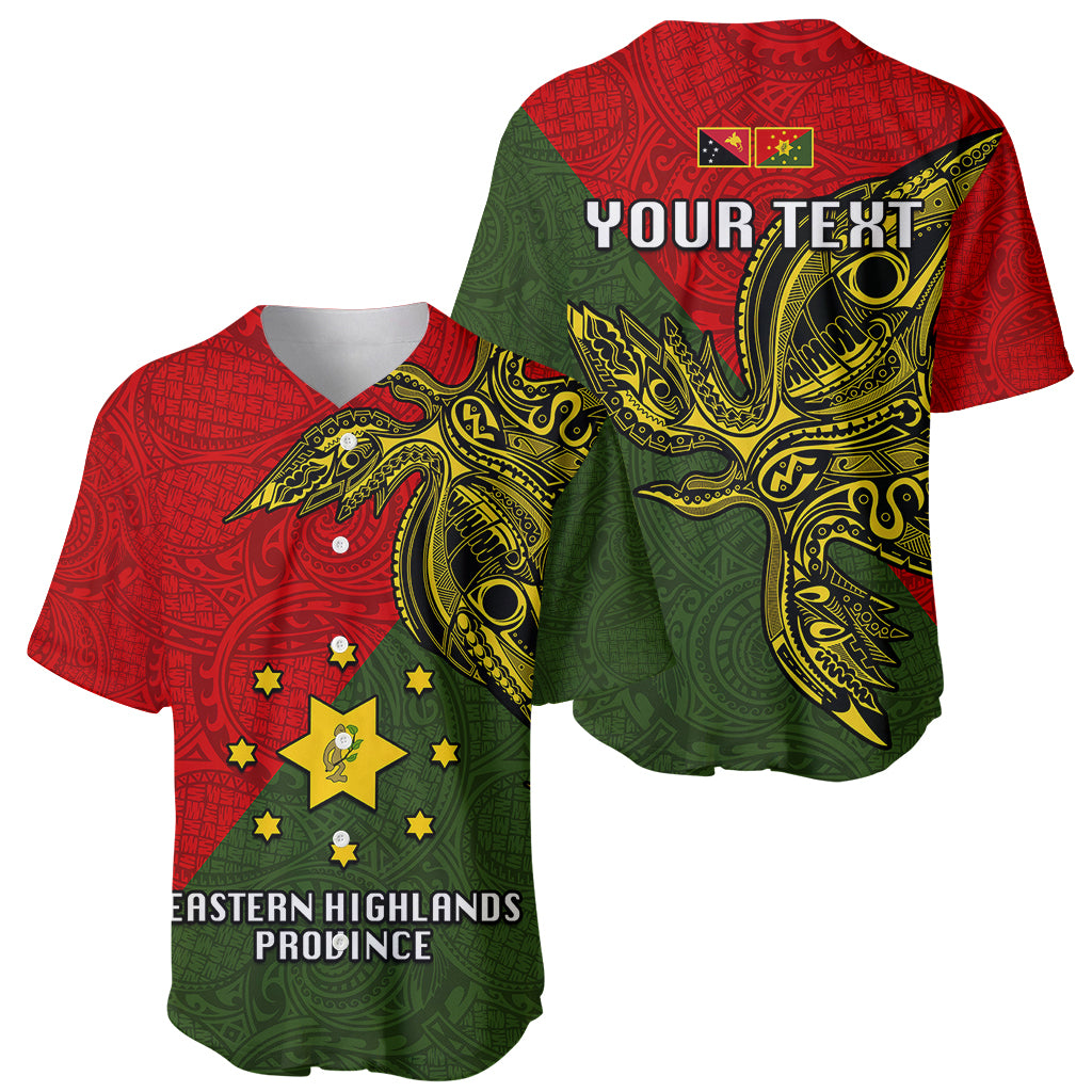 Custom Papua New Guinea Eastern Highlands Province Baseball Jersey PNG Birds Of Paradise Polynesian Arty Style LT03 - Polynesian Pride