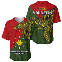 Custom Papua New Guinea Eastern Highlands Province Baseball Jersey PNG Birds Of Paradise Polynesian Arty Style LT03 - Polynesian Pride