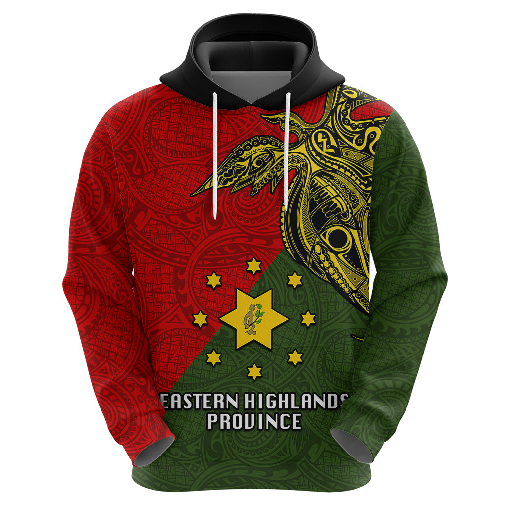Custom Papua New Guinea Eastern Highlands Province Hoodie PNG Birds Of Paradise Polynesian Arty Style LT03 - Polynesian Pride