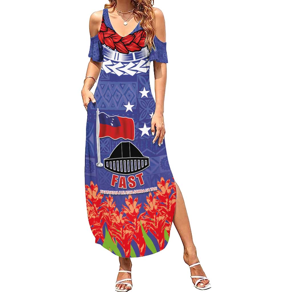 FAST Party Samoa Family Matching Summer Maxi Dress and Hawaiian Shirt Ula Fala Teuila Polynesian Tapa Pattern