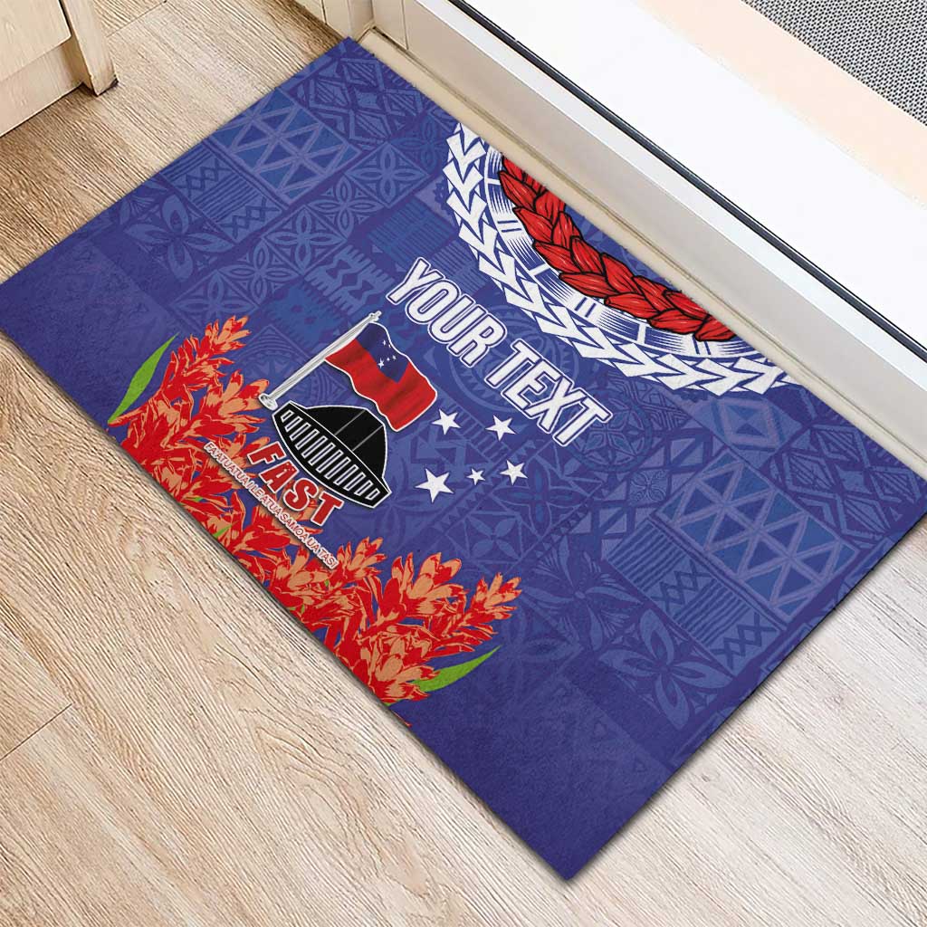 FAST Party Samoa Rubber Doormat Ula Fala Teuila Polynesian Tapa Pattern