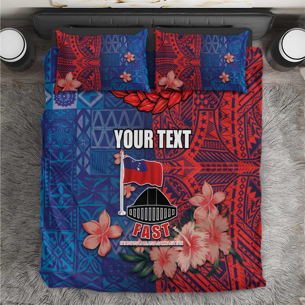 CHOGM FAST Samoa 2024 Bedding Set Samoan Tapa Tribal and Ornament Pattern with Hibiscus