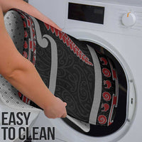 New Zealand Christmas Bathroom Set Meri Kirihimete Silver Fern Knit Style Red Color - Polynesian Pride