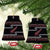 New Zealand Christmas Ceramic Ornament Meri Kirihimete Silver Fern Knit Style Red Color - Polynesian Pride