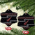 New Zealand Christmas Ceramic Ornament Meri Kirihimete Silver Fern Knit Style Red Color - Polynesian Pride