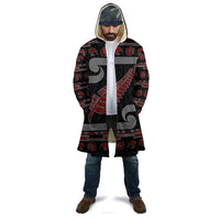 New Zealand Christmas Cloak Meri Kirihimete Silver Fern Knit Style Red Color - Polynesian Pride