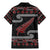 New Zealand Christmas Family Matching Mermaid Dress and Hawaiian Shirt Meri Kirihimete Silver Fern Knit Style Red Color - Polynesian Pride
