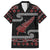 New Zealand Christmas Family Matching Off The Shoulder Long Sleeve Dress and Hawaiian Shirt Meri Kirihimete Silver Fern Knit Style Red Color - Polynesian Pride