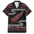 New Zealand Christmas Family Matching Short Sleeve Bodycon Dress and Hawaiian Shirt Meri Kirihimete Silver Fern Knit Style Red Color - Polynesian Pride