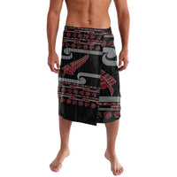 New Zealand Christmas Lavalava Meri Kirihimete Silver Fern Knit Style Red Color - Polynesian Pride