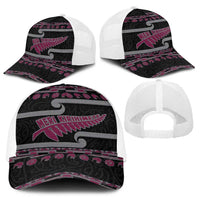 New Zealand Christmas Baseball Net Cap Meri Kirihimete Silver Fern Knit Style Pink Color - Polynesian Pride
