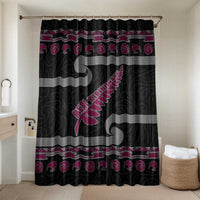 New Zealand Christmas Bathroom Set Meri Kirihimete Silver Fern Knit Style Pink Color - Polynesian Pride