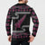 New Zealand Christmas Button Sweatshirt Meri Kirihimete Silver Fern Knit Style Pink Color - Polynesian Pride