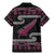 New Zealand Christmas Family Matching Mermaid Dress and Hawaiian Shirt Meri Kirihimete Silver Fern Knit Style Pink Color - Polynesian Pride