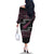 New Zealand Christmas Family Matching Off The Shoulder Long Sleeve Dress and Hawaiian Shirt Meri Kirihimete Silver Fern Knit Style Pink Color - Polynesian Pride