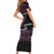 New Zealand Christmas Family Matching Short Sleeve Bodycon Dress and Hawaiian Shirt Meri Kirihimete Silver Fern Knit Style Pink Color - Polynesian Pride