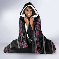 New Zealand Christmas Hooded Blanket Meri Kirihimete Silver Fern Knit Style Pink Color - Polynesian Pride