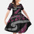 New Zealand Christmas Kid Short Sleeve Dress Meri Kirihimete Silver Fern Knit Style Pink Color - Polynesian Pride