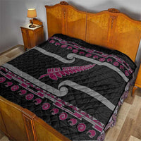 New Zealand Christmas Quilt Meri Kirihimete Silver Fern Knit Style Pink Color - Polynesian Pride