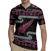New Zealand Christmas Rugby Jersey Meri Kirihimete Silver Fern Knit Style Pink Color - Polynesian Pride