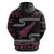 New Zealand Christmas Zip Hoodie Meri Kirihimete Silver Fern Knit Style Pink Color - Polynesian Pride