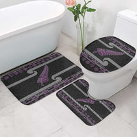 New Zealand Christmas Bathroom Set Meri Kirihimete Silver Fern Knit Style Purple Color - Polynesian Pride