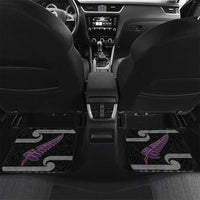New Zealand Christmas Car Mats Meri Kirihimete Silver Fern Knit Style Purple Color - Polynesian Pride