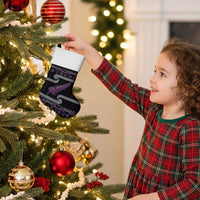 New Zealand Christmas Stocking Meri Kirihimete Silver Fern Knit Style Purple Color - Polynesian Pride