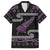 New Zealand Christmas Family Matching Off The Shoulder Long Sleeve Dress and Hawaiian Shirt Meri Kirihimete Silver Fern Knit Style Purple Color - Polynesian Pride