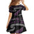 New Zealand Christmas Family Matching Short Sleeve Bodycon Dress and Hawaiian Shirt Meri Kirihimete Silver Fern Knit Style Purple Color - Polynesian Pride