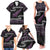 New Zealand Christmas Family Matching Tank Maxi Dress and Hawaiian Shirt Meri Kirihimete Silver Fern Knit Style Purple Color - Polynesian Pride