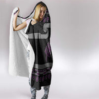 New Zealand Christmas Hooded Blanket Meri Kirihimete Silver Fern Knit Style Purple Color - Polynesian Pride