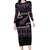 New Zealand Christmas Long Sleeve Bodycon Dress Meri Kirihimete Silver Fern Knit Style Purple Color - Polynesian Pride