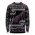 New Zealand Christmas Long Sleeve Shirt Meri Kirihimete Silver Fern Knit Style Purple Color - Polynesian Pride
