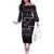 New Zealand Christmas Off The Shoulder Long Sleeve Dress Meri Kirihimete Silver Fern Knit Style Purple Color - Polynesian Pride