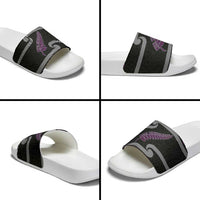 New Zealand Christmas Slide Sandals Meri Kirihimete Silver Fern Knit Style Purple Color - Polynesian Pride