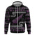 New Zealand Christmas Zip Hoodie Meri Kirihimete Silver Fern Knit Style Purple Color - Polynesian Pride