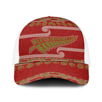 New Zealand Christmas Baseball Net Cap Meri Kirihimete Silver Fern Knit Style Green Color - Polynesian Pride