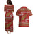 New Zealand Christmas Couples Matching Puletasi and Hawaiian Shirt Meri Kirihimete Silver Fern Knit Style Green Color - Polynesian Pride