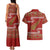 New Zealand Christmas Couples Matching Tank Maxi Dress and Hawaiian Shirt Meri Kirihimete Silver Fern Knit Style Green Color - Polynesian Pride