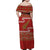 New Zealand Christmas Family Matching Off Shoulder Maxi Dress and Hawaiian Shirt Meri Kirihimete Silver Fern Knit Style Green Color - Polynesian Pride