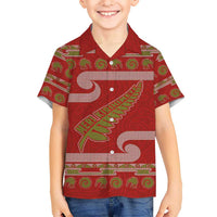 New Zealand Christmas Hawaiian Shirt Meri Kirihimete Silver Fern Knit Style Green Color - Polynesian Pride