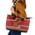 New Zealand Christmas Leather Tote Bag Meri Kirihimete Silver Fern Knit Style Green Color - Polynesian Pride