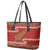 New Zealand Christmas Leather Tote Bag Meri Kirihimete Silver Fern Knit Style Green Color - Polynesian Pride