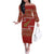 New Zealand Christmas Off The Shoulder Long Sleeve Dress Meri Kirihimete Silver Fern Knit Style Green Color - Polynesian Pride
