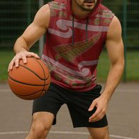 New Zealand Christmas Sleeveless Hoodie Meri Kirihimete Silver Fern Knit Style Green Color - Polynesian Pride